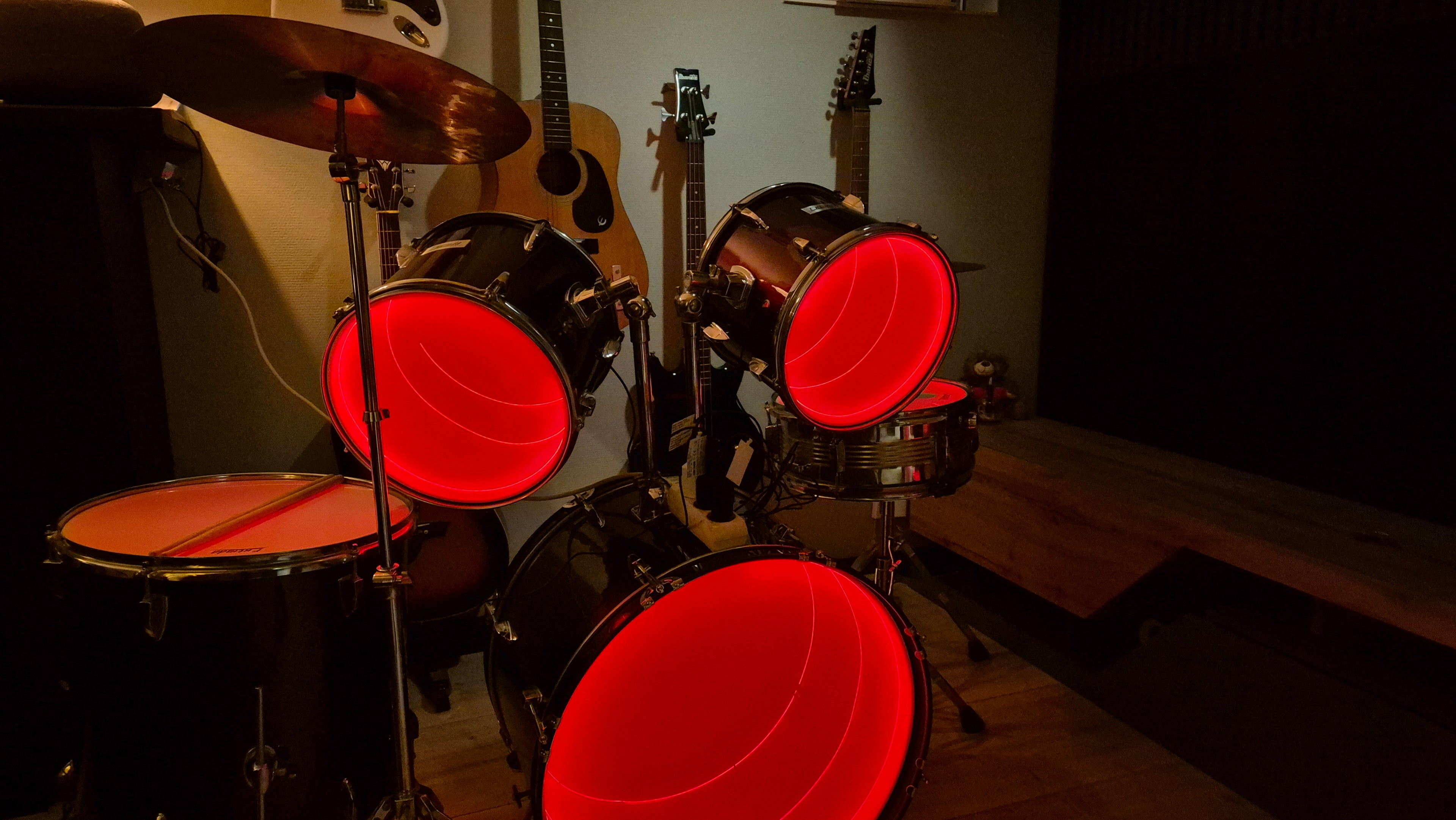 Compleet drumstel verlicht