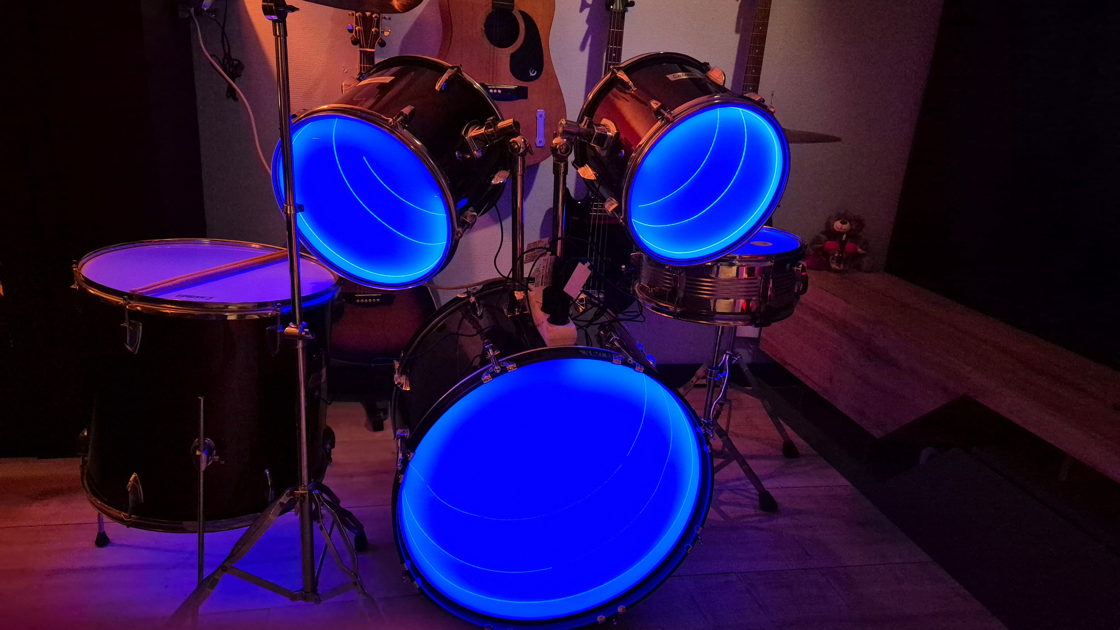 Compleet drumstel verlicht