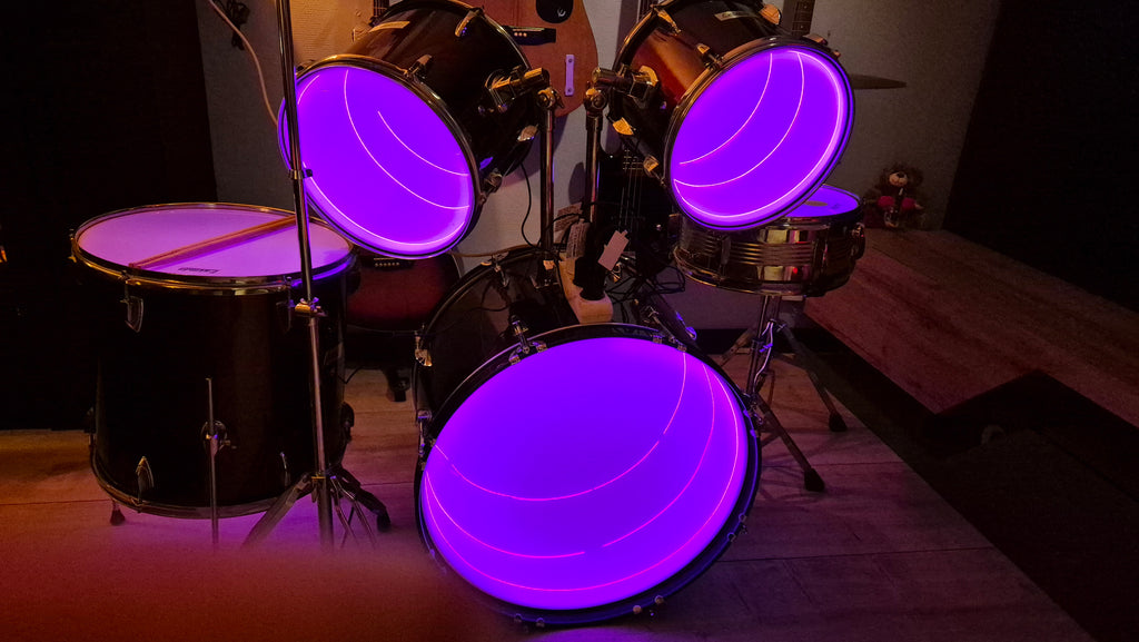 Compleet drumstel verlicht